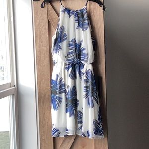 White Floral Lush Mini Dress